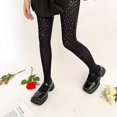 thumbnail image 5 of Black Medias de puntos irregulares para mujer Pantimedias ajustadas brillantes para fiesta-club, 5 of 5