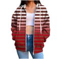 thumbnail image 2 of Women's Lightweight Zip Hoodie Color Block Long Sleeve Athletic Comfort Fit​​, 2 of 5