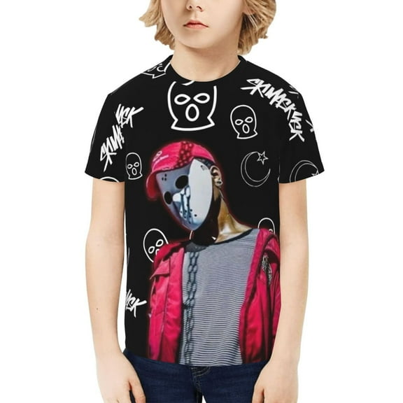 Ski Mask The Slump God Kids T-Shirt 3d Printed Graphic T-Shirts Boys And Girls Short Sleeve Shirts For Youth Kids X-Small