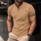 thumbnail image 1 of pstuiky camiseta de hombre, Blusa informal de manga corta con cuello alto y diseño de empalme de color liso para hombre camisas casuales para hombre xxl, 1 of 6