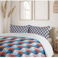 thumbnail image 6 of Ambesonne Fractal Duvet Cover Sets, Mosaic Geometric Art, 2-Queen, Blue Red, 6 of 7