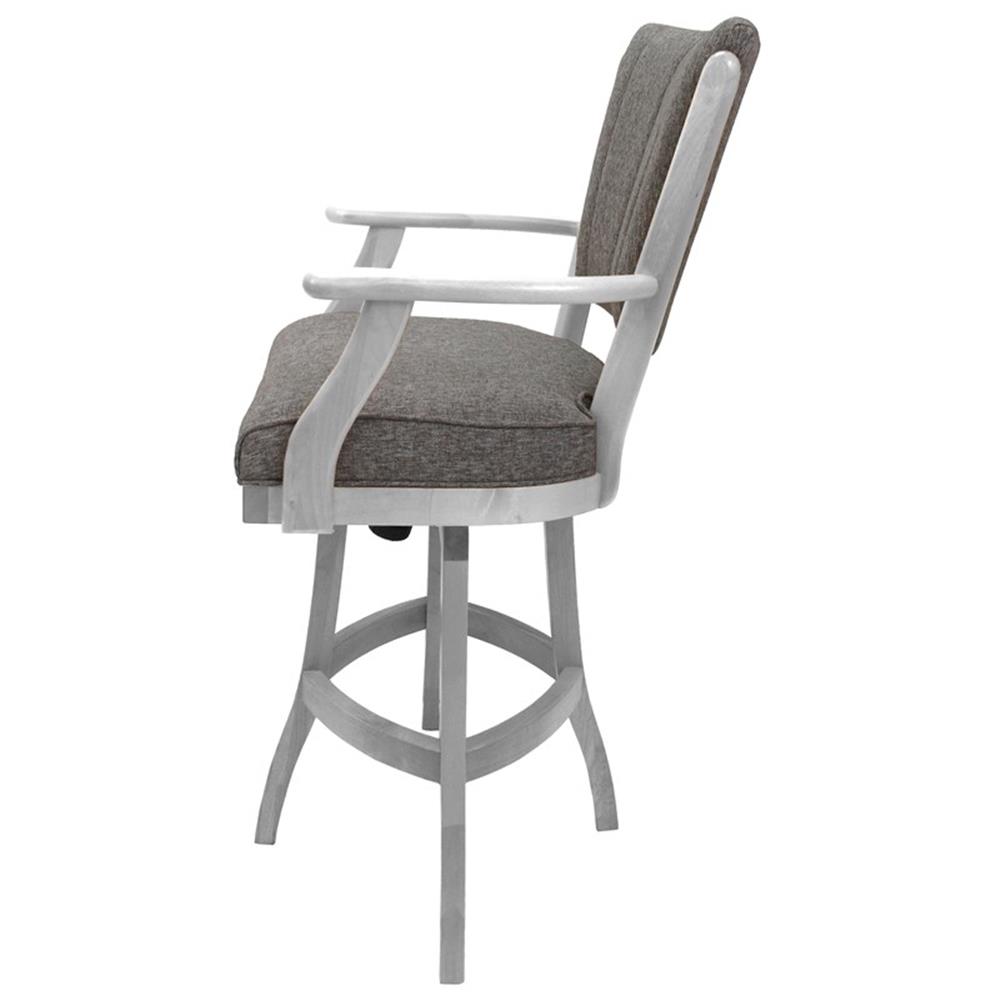 Classic Extra Tall 34" Wood Bar Stool - Mojave Gray Fabric - White Frame