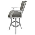 thumbnail image 3 of Classic Solid Wood Bar Stool 30" Seat - Mojave Gray Fabric - White Frame, 3 of 3