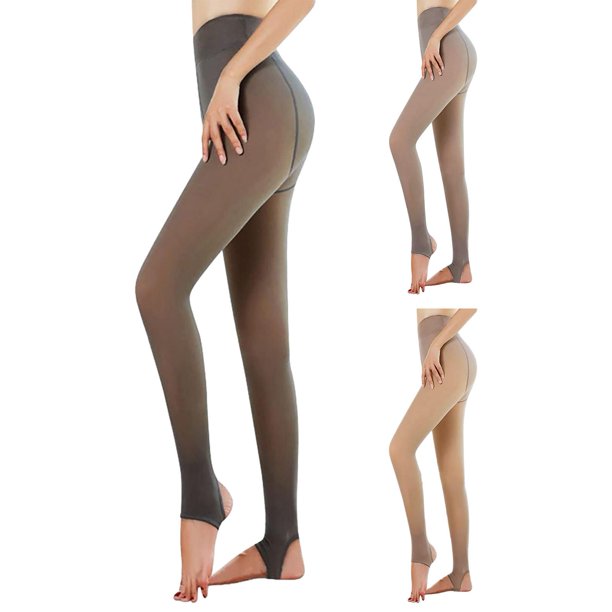 MEGAWHEELS Women Tights NaturalFleece Translucent Tights Women Fleece