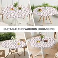 thumbnail image 7 of White Cow Strawberry Heart Pattern Round Fitted Tablecloth with Elastic Edge,Dining Table Cover Waterproof,Outdoor Round Tablecloth for Camping,Dining,Indoor and Outdoor, 7 of 7