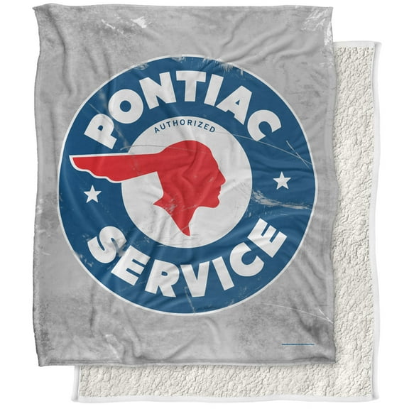 Pontiac Blanket, 50'x60' Service Old Sign Silky Touch Sherpa Back Super Soft Throw Blanket