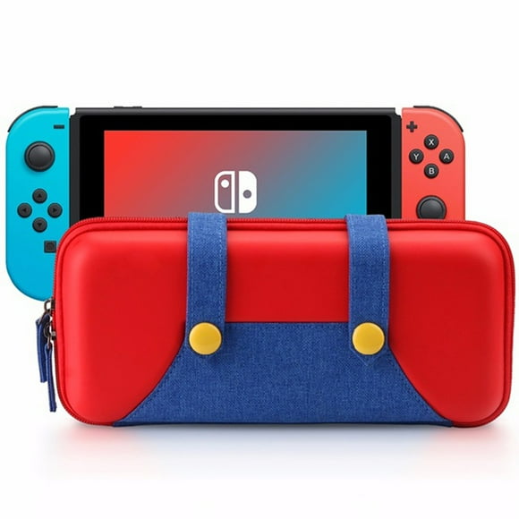 Étui Rigide Portable Électronique pour Nintend Switch, Pochette à Double Fermeture Éclair avec Bouton Magnétique, Sac de Rangement, Étuis de Console NS, Housse de Protection Rouge