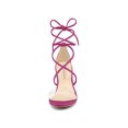 thumbnail image 6 of Unique Bargains Women's Clear Strap Block Heel Lace Up Heels Sandals, 6 of 6