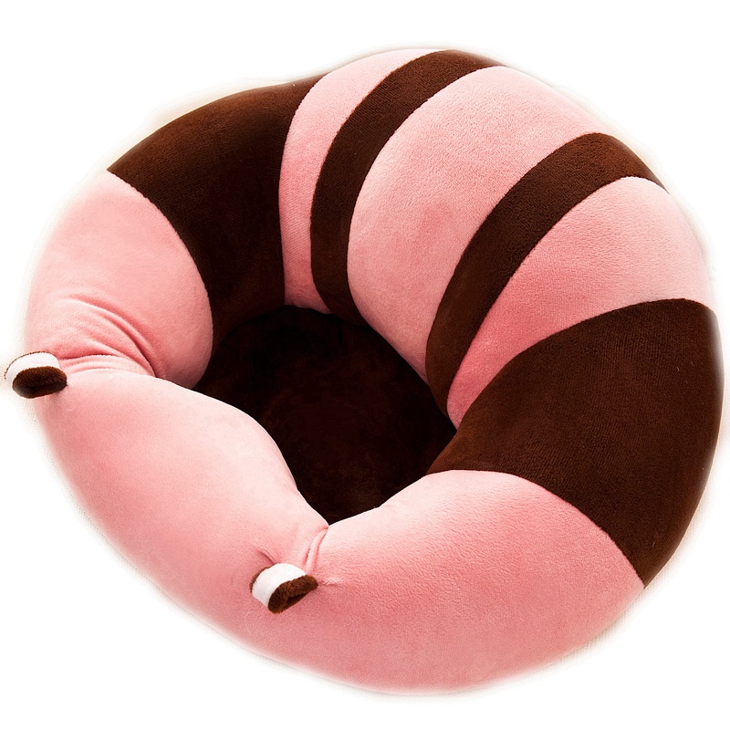 Baby Support Seat Sofa Plush Soft Animal Shaped Baby Learning to Sit Chair Keep Sitting Posture Comfortable Infant Sitting Chair for 3-16 Months Baby Pink