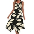 thumbnail image 2 of Womens Summer Midi Dress Sleeveless Floral Print Shirt Dress Comfort Tank Dress for Coastal Beach Resort Flowy Sundresses, 2 of 7