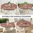 thumbnail image 7 of Elasticized Round Tablecloth with Bohemian Floral - Perfect Fit for 52-56 Inch Tables - Stretchable Table Cover, 7 of 7