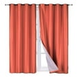 thumbnail image 4 of 2 Piece panel room darkening thermal foam lined blackout heavy thick wIndow curtain top grommets brick pumpking 84" inch length for bedroom, 4 of 6