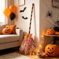 thumbnail image 5 of Wizard Broom for Halloween Decorations, 35.4'' Plastic Witch Broomstick Prop for Party Cosplay Wizard Flying Stick for Halloween Party Cosplay Supplies - Orange, 5 of 6