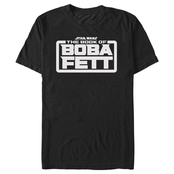Men's Star Wars: The Book of Boba Fett White Logo Graphic Tee Black Medium
