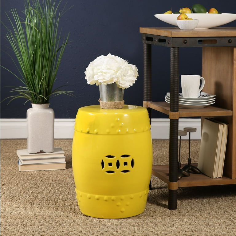 Yellow ceramic garden stool outlet