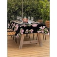thumbnail image 3 of Outdoor Tablecloth with Umbrella Hole for Patio/Picnic/Party/Camping, Pink Tulip Waterproof Table Cloth Rectangle Table Cover Washable, Spring Romantic Botanical Flowers Branches (60"x 84"), 3 of 8