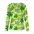 thumbnail image 3 of Patlollav Women Long Sleeve T-Shirts Casual St. Patrick Print Crewneck Pullover Tops, 3 of 6