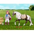 thumbnail image 3 of Caballo de juguete Lori Pinto blanco y marrón de 15 cm con accesorios para más de 3 años, 3 of 5