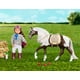 thumbnail image 3 of Caballo de juguete Lori Pinto blanco y marrón de 15 cm con accesorios para más de 3 años, 3 of 5
