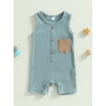 thumbnail image 2 of Bagilaanoe Newborn Baby Boys Summer Jumpsuits Contrast Color Sleeveless Bodysuits 6M 12M 18M 24M Infant Casual One Piece Romper, 2 of 8