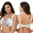 thumbnail image 6 of Curve Muse Women's Plus Size Minimizer Wireless Unlined Bra with Embroidery Lace-2Pack-BUTTERMILK,GRAY-36C, 6 of 7