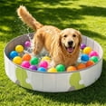 thumbnail image 3 of LOWLHOME Foldable Play Ball Pool For Pet, Hard Plastic Kiddie Pool for Dogs, Portable Pool for Backyard Summer, Indoor Outdoor Playpen, Easy to Assemble and Storage, Included 200pcs 4 in Ball, White, 3 of 5