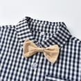 thumbnail image 6 of Hiijoy Little Boys Suit Long Sleeve Plaid Dress Shirt Suspender Pants Outfits, Sizes 6-7Y, 6 of 7