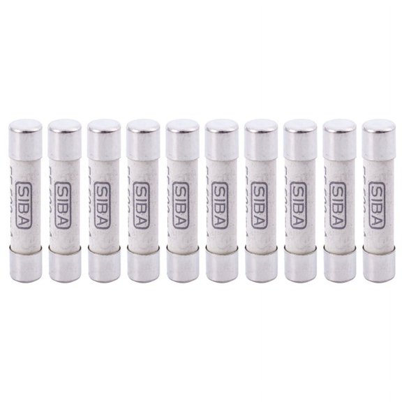 10 Pcs Silver White Ceramics 1000V 500MA 6.3 x 32mm White Ceramic Fuse for Multimeter 3 x 0.5 x 0.5cm