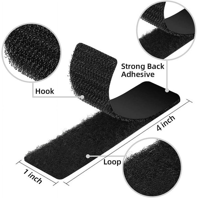 Hook and Loop Tape, Heavy-Duty, Weather Repellent & Water-Resistant - Nylon  Double-Sided Hook and Loop Tape Self Adhesive in Black - Ideal for Home,  Office & DIY Crafts