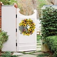 thumbnail image 4 of WMGHA Artificial Sunflower Wreath for Front Door Handmade Flower Wreath With Bow Spring and Summer Door Wreath for Home Party Festival Wedding Decor Back to School Door Wreath, 4 of 6