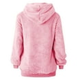 thumbnail image 3 of Clearance! Winter Warm Fuzzy Teddy Bear Hoodie Women Plush Hooded Sweatshirts Fleece Faux Fur Fluffy Flannel Pullover Sweatshirt Soft Cozy Chunky Tops Plus Size Hoodies with Pockets, 3 of 5
