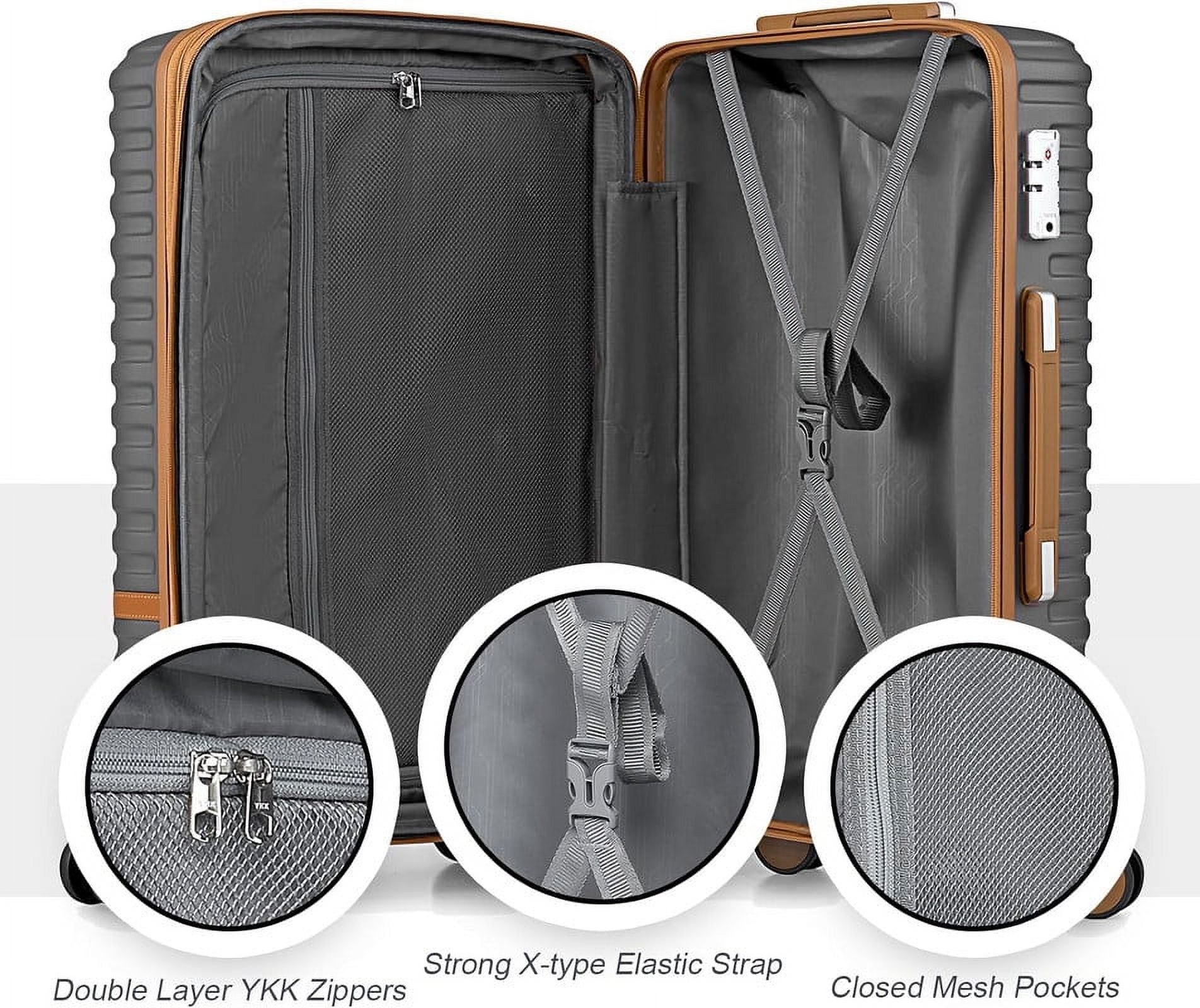 Joyway 20" Expandable Carry-on Luggage suicase with Spinner Wheels，Hardside 3PCS Set with TSA Lock