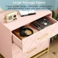 thumbnail image 4 of 3 Drawer Dresser for Bedroom,Modern Wood Storage Cabinet Chest for Living Room with Wide Top,pink, 4 of 7