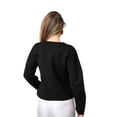 thumbnail image 4 of Cropped Cardigan Sweaters for Women V Neck Long Sleeve Gold Button Down Knit Cardigan Tops Black L, 4 of 9