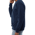 thumbnail image 4 of Hanes Perfect Sweats Crewneck Sweatshirt, Men's Long Sleeve Pullover Fleece, Navy, 3XL, 4 of 5