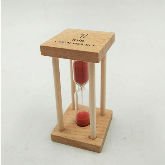 TAILTOSS 1Pcs Hourglass Sand Timer Red Square Wood Abs Glass For Home Decor And Kids present 4.5x4.5x9In
