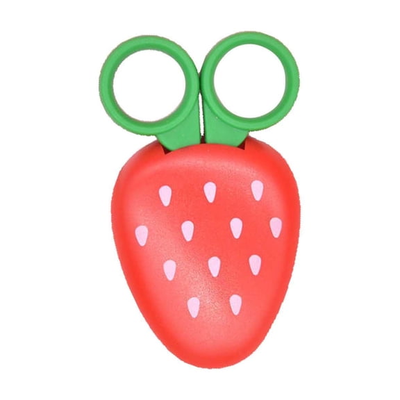 Cevemin Fruit-Shaped Safety Scissors Set with Protective Cover - Round Tip Design for Safe Paper Cutting and Art Craft Activities