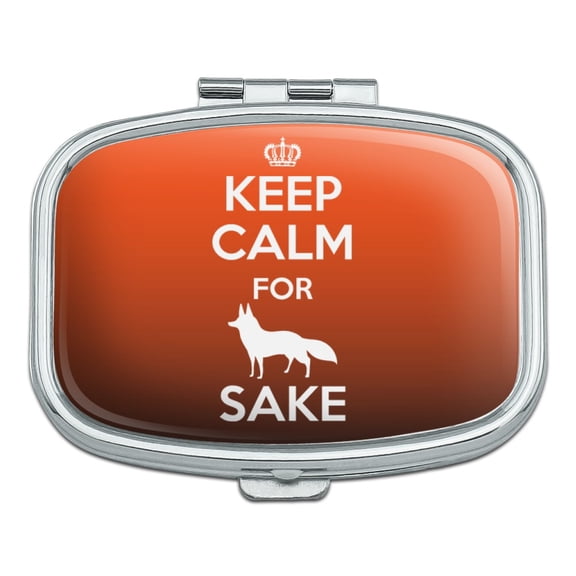 Keep Calm For Fox Sake Funny Rectangle Pill Case Trinket Gift Box
