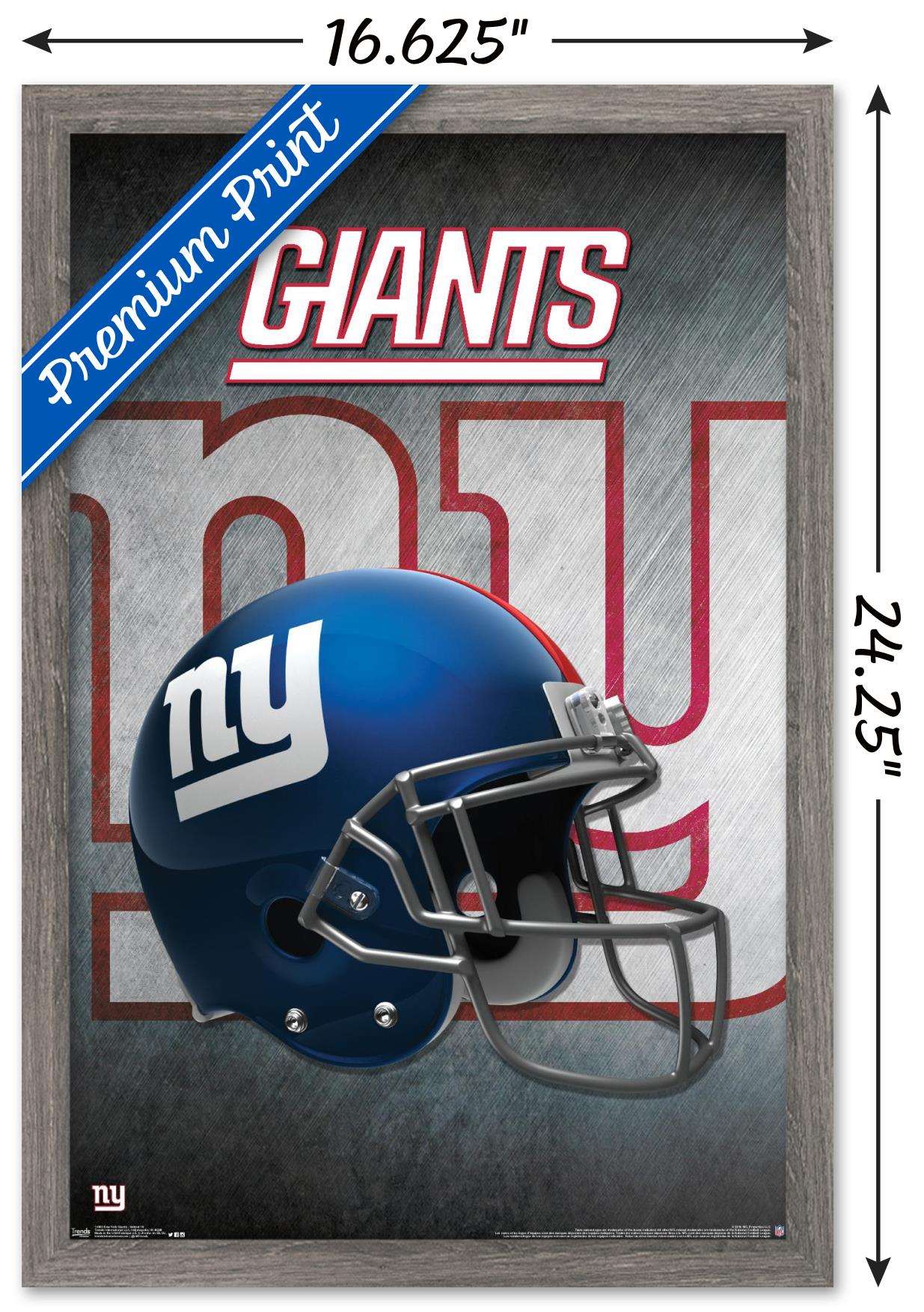 NFL New York Giants - Helmet 16 Wall Poster, 14.725" x 22.375", Framed