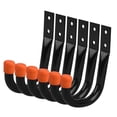 thumbnail image 3 of 6 ganchos de garaje de hierro resistente que ahorran espacio, prácticos y resistentes ganchos de pared para colgar cables, cestas, bicicletas y patio. Naranja, 3 of 8