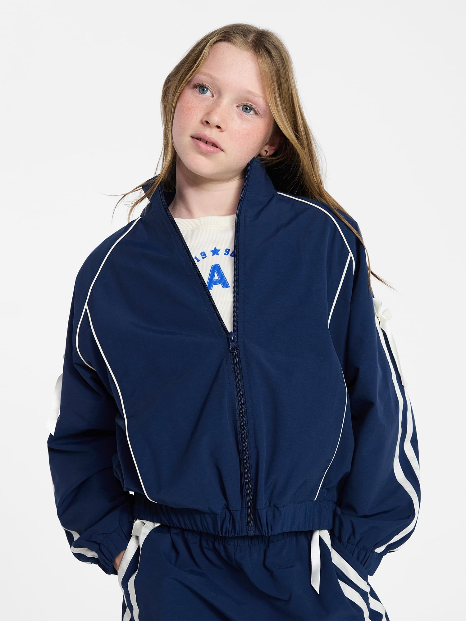 Weekend Academy Girls Bow Track Jacket, Sizes 4-18
