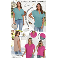 thumbnail image 4 of ANRABESS Womens Short Sleeve Henley Tops V Neck Dressy Casual Blouses Summer Trendy Tee Shirts 2026 Vacation Fashion Clothes Blue Purple Floral X-Large, 4 of 9