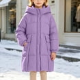 thumbnail image 2 of Hellosay Long Puffer Coat Girls Quilted Long Sleeve Hooded Jacket Winter Zip Up Tops Thick Casual Outwear with Pockets, 2 of 6