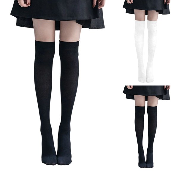 Miaoju Girls Knee High Socks School Uniform Sock Long Socks for Girls Boys Seamless Dress Sock Cotton 3-18 Years