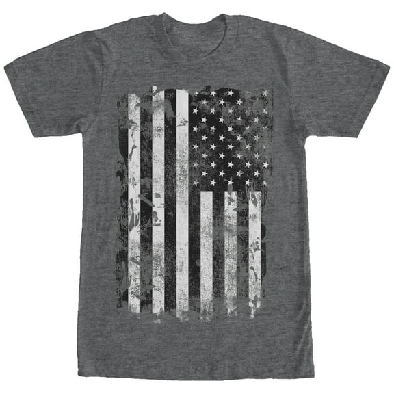 Men's Lost Gods Distressed American Flag Graphic Tee Charcoal Heather 2X Large