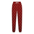 thumbnail image 5 of Blmnix High Waist Beach Pants for Women Polka Dot Joggers Wine Comfy Women Casual Pants Jogger Ankle Trousers, 5 of 5