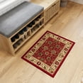 thumbnail image 2 of Ottomanson Floral Indoor Doormat 2'3" x 3' - Non Slip Low Pile Area Rug for Entryway, Red, 2 of 11
