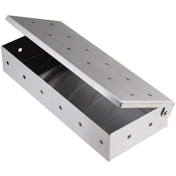 Bbq Grill Smoker Box For Wood Chips, Stainless Steel Smoker Box Bbq Accessory For Charcoal Grill
