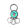thumbnail image 1 of Porte-clés en Métal Inoxydable Cœurs Pêche Yeux Joyeux Porte-Clés, 1 of 3