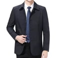 thumbnail image 5 of Skymirror Men Spring Autumn Jacket Long Sleeve Turn-down Collar Single Breasted Solid Color Business Blazer Suit Casual Coat, 5 of 8